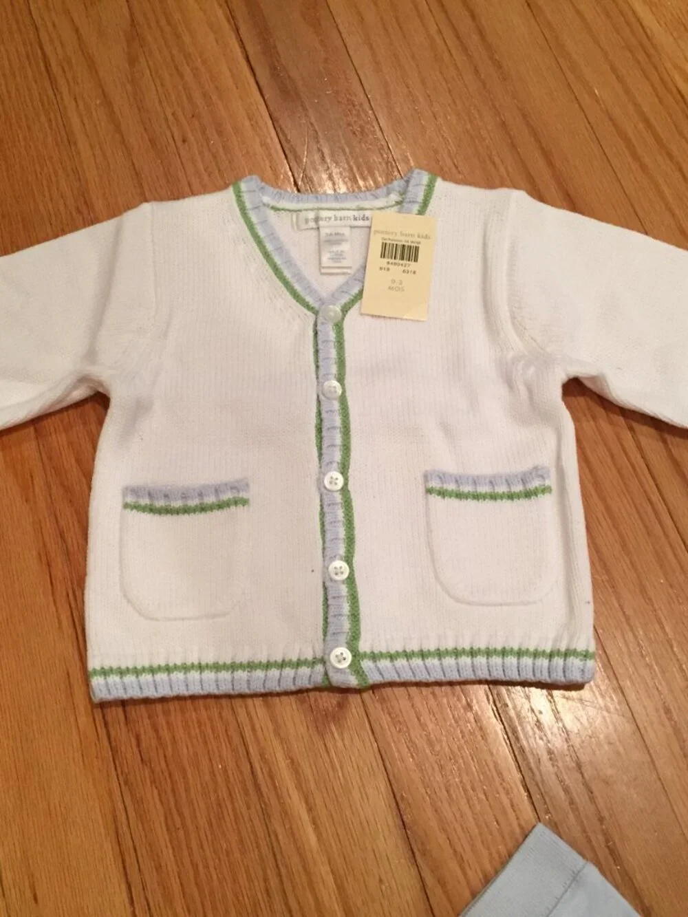 POTTERY BARN Kids one piece overall & sweater set, 0-6 M